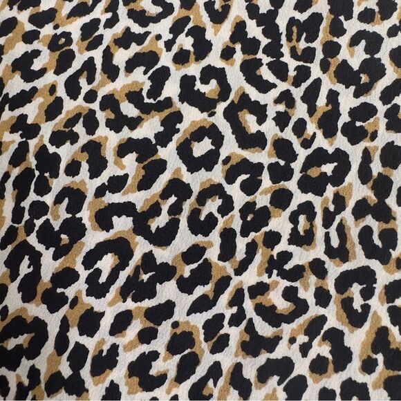 J. Crew 100% Silk Wide Leg Waist Tie Cropped Pant in Leopard Print Size 0 - Picture 3 of 11